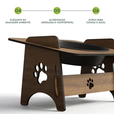 Comedouro Elevado Para Pets 2 TIGELAS