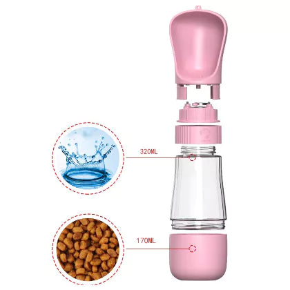 Garrafa De Água Portátil 2 Em 1 490ML Multifuncional