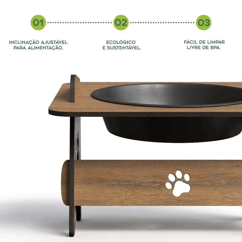 Comedouro Elevado Para Pets 2 TIGELAS